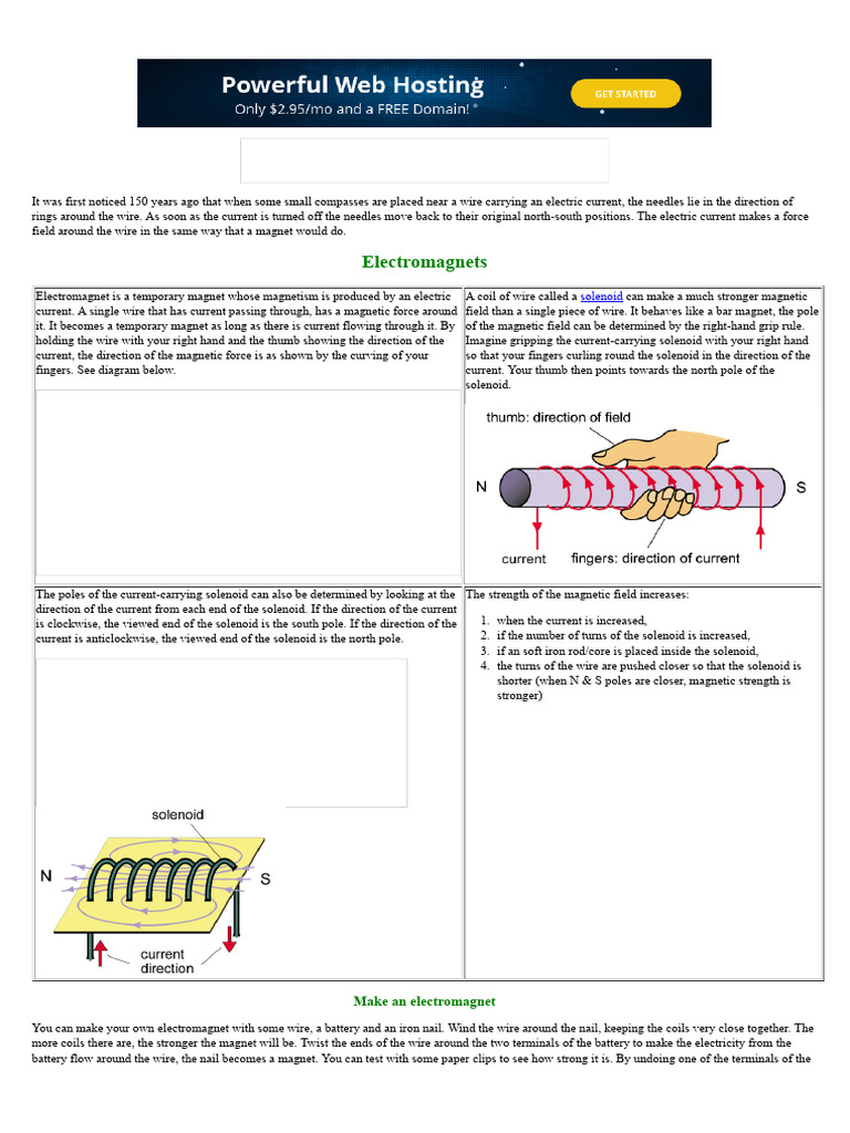 Electromagnet Basics for Beginners | PDF | Magnetic Field | Magnet