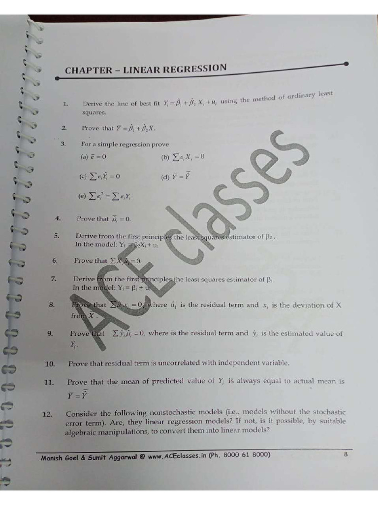 Ace classes ecotrex problems pdf
