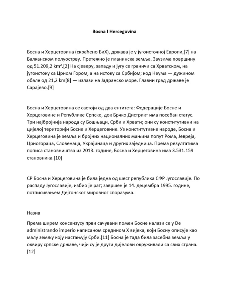 Bosna I Hercegovina | PDF