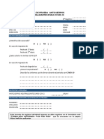 Ficha de Prueba Anticuerpos Neutralizantes para Covid-19: Datos Del Paciente