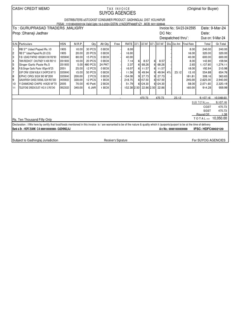 Guruprasad Traders 10-3-24 | PDF | Public Finance | Taxation