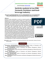 Labor Productivity Analysis in Lao PDR Case Study: Garment, Furniture and Food-Beverage Industry