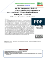 Examining The Moderating Role of Conscientiousness On Abusive Supervision and Emotional Exhaustion Leading To Employee Creativity