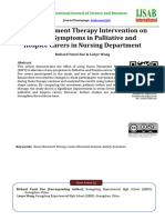 Dance Movement Therapy Intervention On Anxiety Symptoms in Palliative and Hospice Carers in Nursing Department