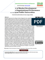 Influence of Market Development Strategies On Organizational Performance of Kenyan Public Universities