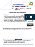 Evaluation of Enterprise Digital Transformation Degree Based On Synergy Theory