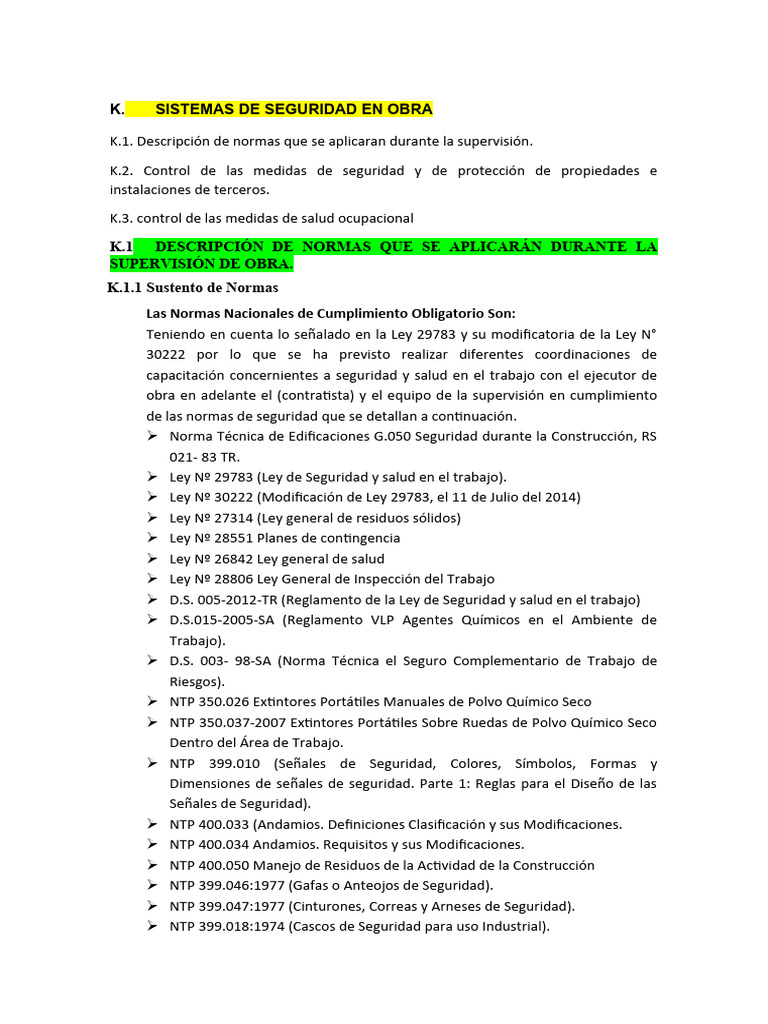 Normas de Seguridad en Construcción | PDF | Seguridad y salud ...