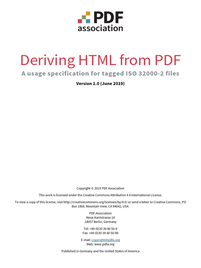 Deriving html from pdf pdf html html element