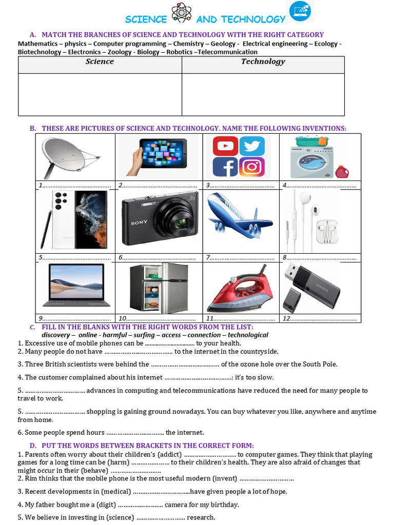 UNIT 5 Science and Technology Intro Vocab Lesson | PDF | Technology ...