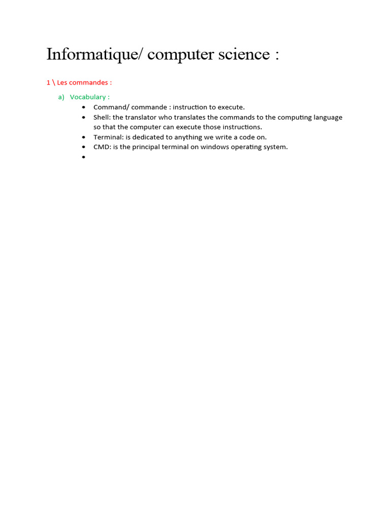 Intro to Computer Commands | PDF | Computers | Technology & Engineering