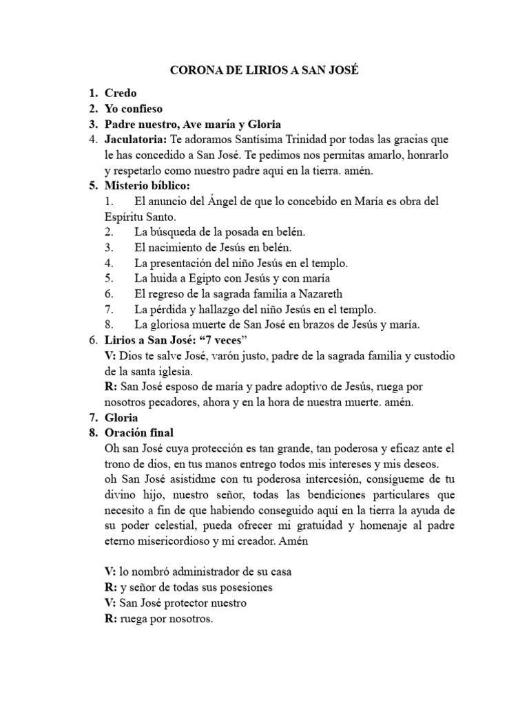 Corona de lirios a san jos pdf