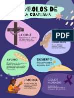 Cartel Afiche Cuaresma Ilustrativo Colorido Simbolos Semana Santa Azul Rosa Morado Verde Blanco Celeste