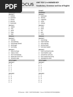 Focus3 2E Unit Test Vocabulary Grammar UoE Unit2 GroupA B ANSWERS