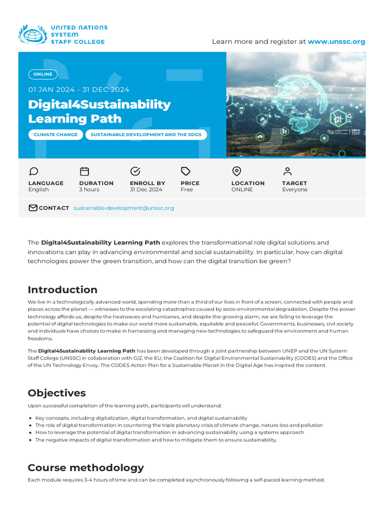 Digital4Sustainability Learning Path | PDF | Sustainability | Natural ...