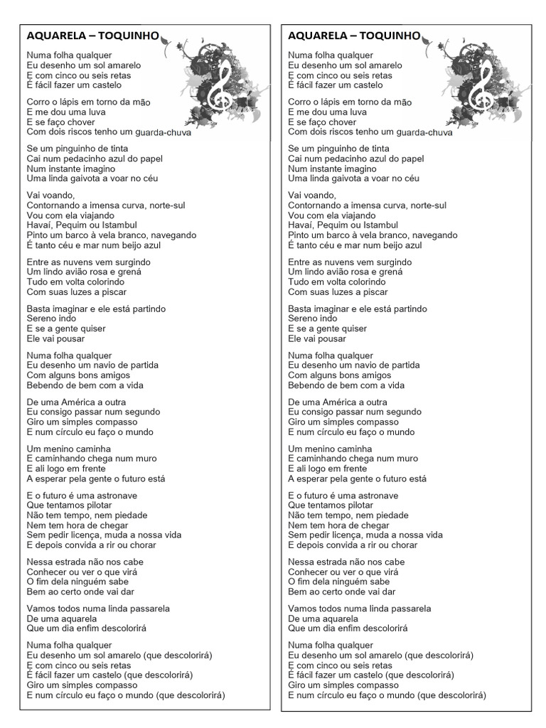 Aquarela Letra | PDF