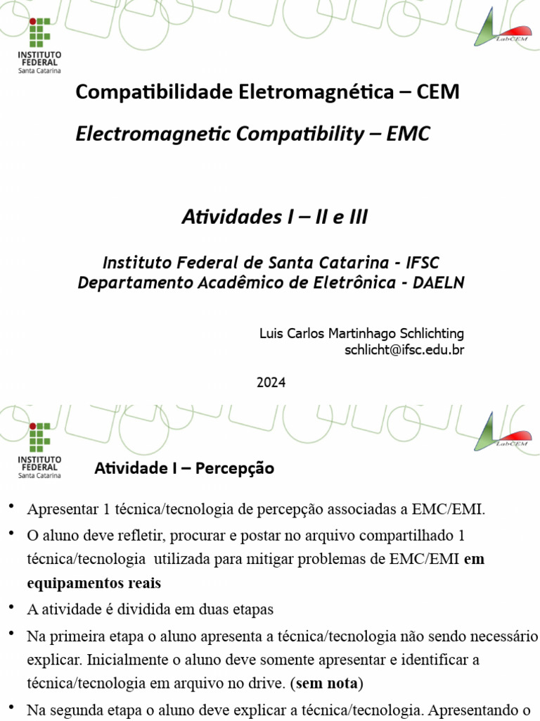 EMC - Atividades I - II - III | PDF | Tecnologia e Engenharia
