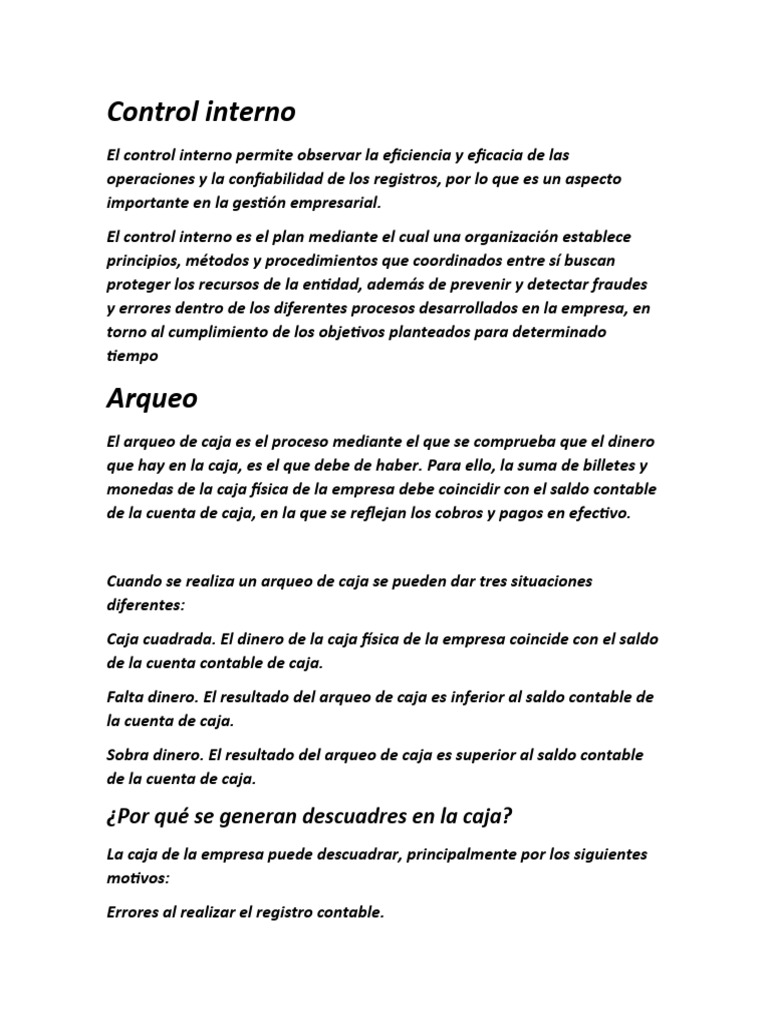 Caja Control Interno | PDF | Contabilidad | Business