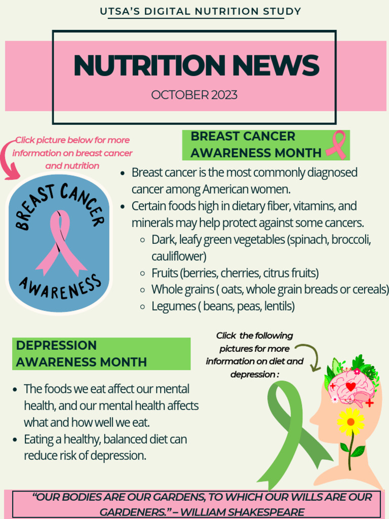 Nutrition Tips for Breast Cancer & Depression | PDF | Foods | Diet ...