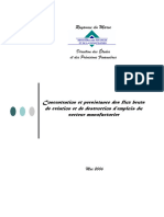 Concentration Et Persistance Des Flux Bruts de Creation Et de Destruction D Emplois Du Secteur Manufacturier Mai 2006