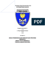 Laporan Praktikum Biologi Fotosintesis Sachs: Anggota Kelompok 2: 1. A 2. Rizqi Nadhifah Setiani 3. R 4. S Xii Mipa U