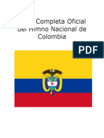 Letra Completa Oficial Del Himno Nacional de Colombia