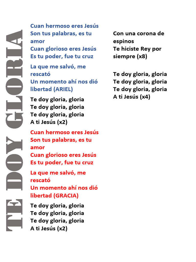 Te Doy Gloria | PDF | Religión y espiritualidad