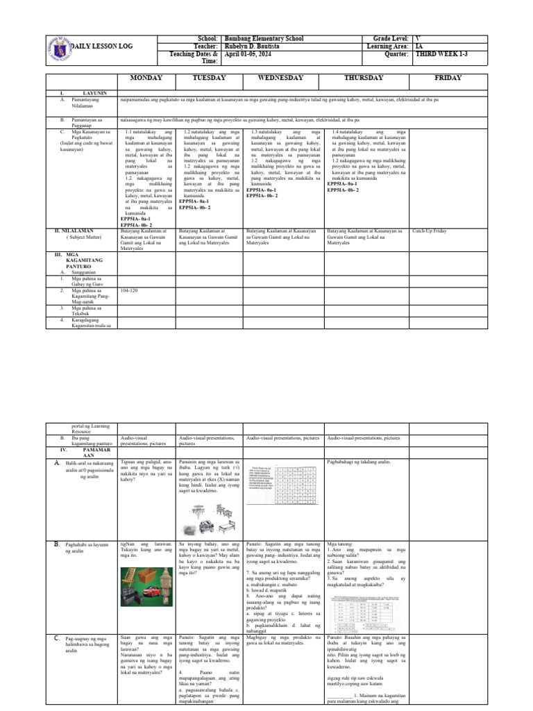 Monday Tuesday Wednesday Thursday Friday | PDF