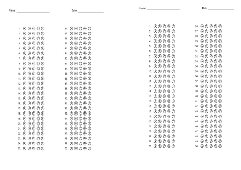 Nat - Answer Sheet | PDF