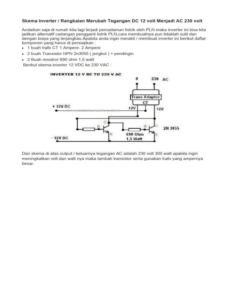 Skema Inverter 12V ke 230V AC | PDF | Sains & Matematika | Komputer