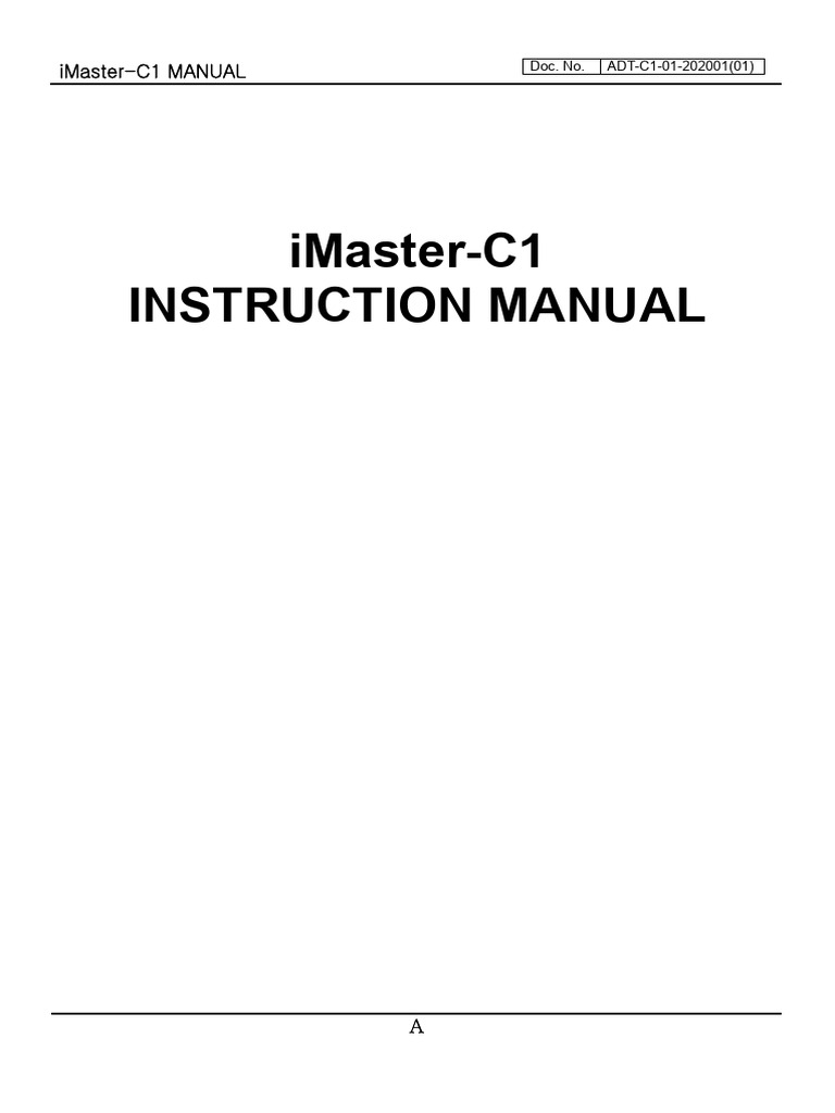 iMaster-C1 Instruction Manual | PDF | Power Supply | Power Inverter