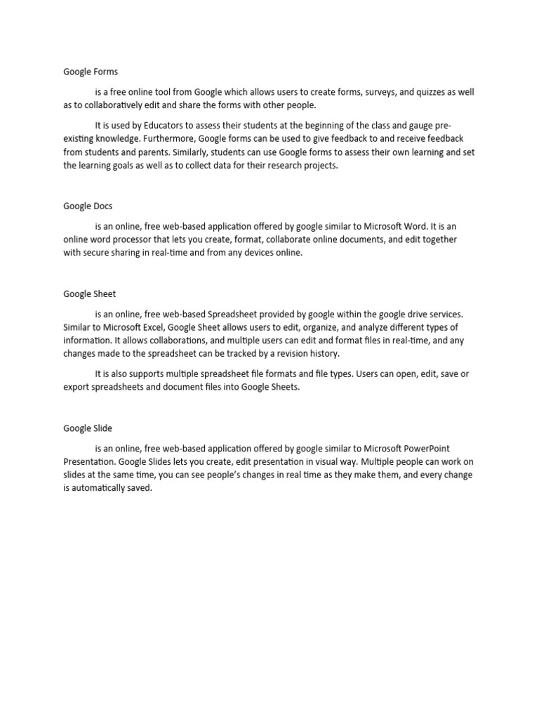 GOOGLE PRODUCTS AND SERVICES PDF intelligence overview