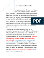 Clasificación de Las Oraciones Subordinadas Adverbiales