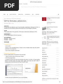 SOP For HPLC Shimadzu LabSolutions