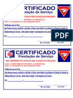 Certificado Serviço Esc. Sabatina