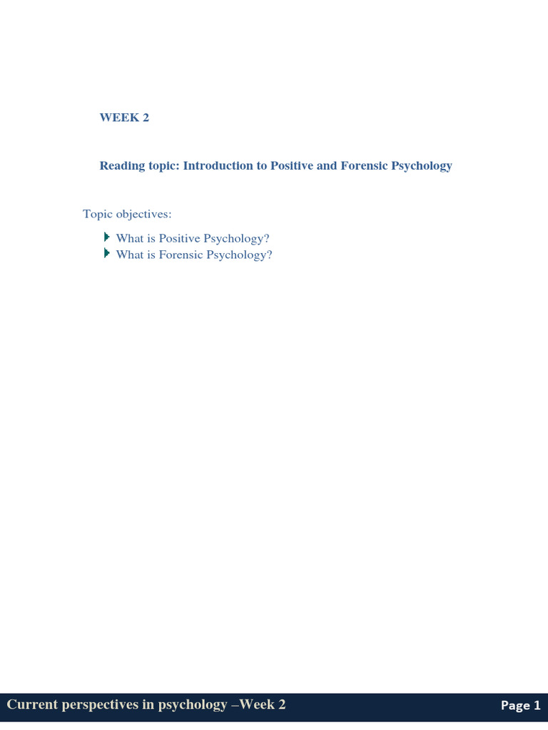 Positive and Forensic Psychology Overview | PDF | Positive Psychology ...