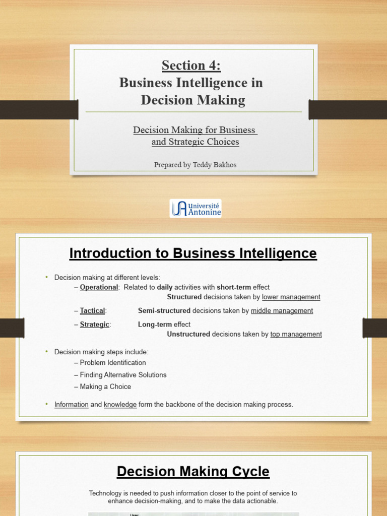 Business Intelligence in Decision Making | PDF | Business Intelligence ...