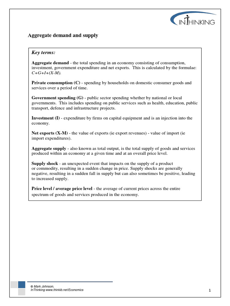 Aggregate Demand Overview and Activities | PDF | Supply (Economics ...