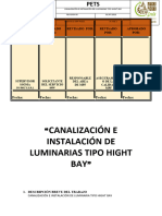 Canalizado e Instalacion de Luminarias Hight Bay - Area Secadoras