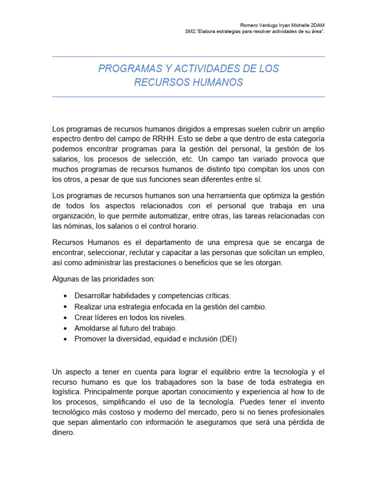 Programas de RH | PDF | Gestión de recursos humanos | Business
