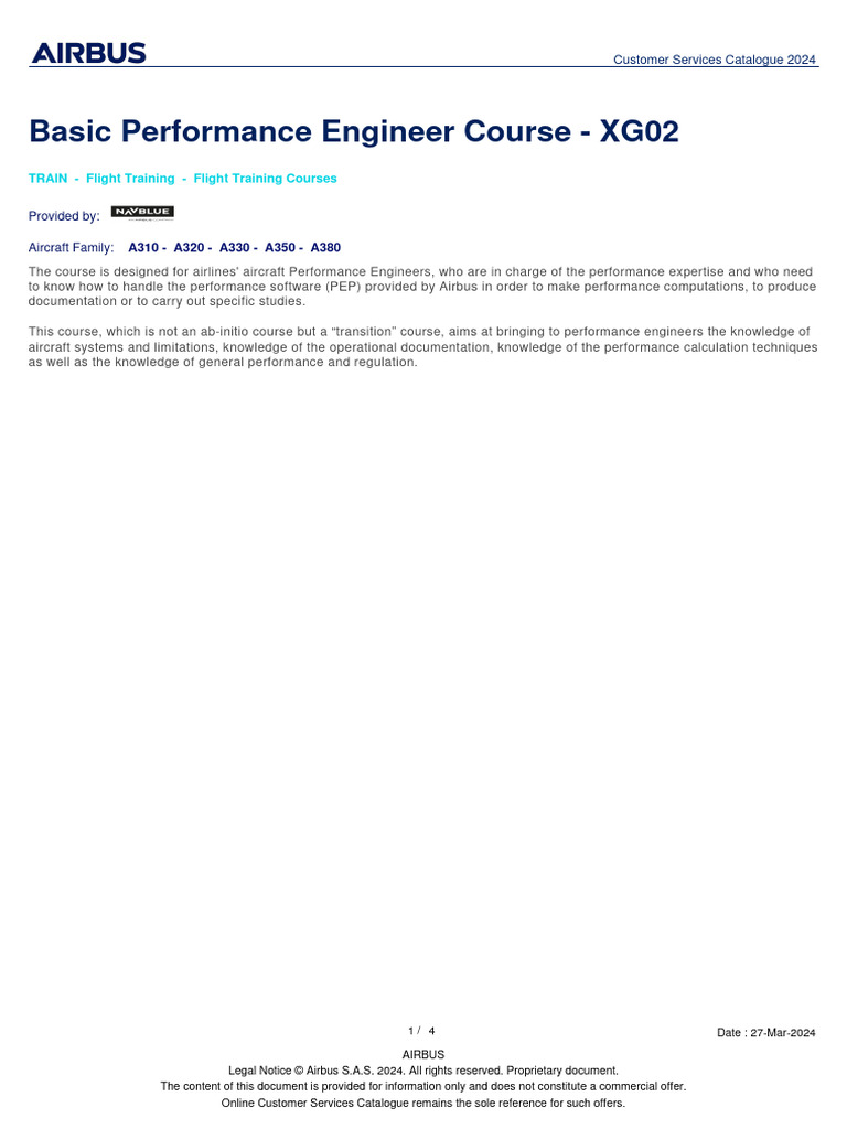 Basic Performance Engineer Course XG02 | PDF | Airbus | Takeoff