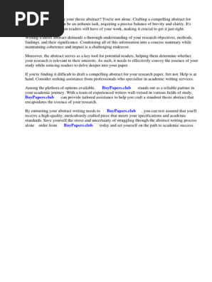 Abstract of a Research Paper Example