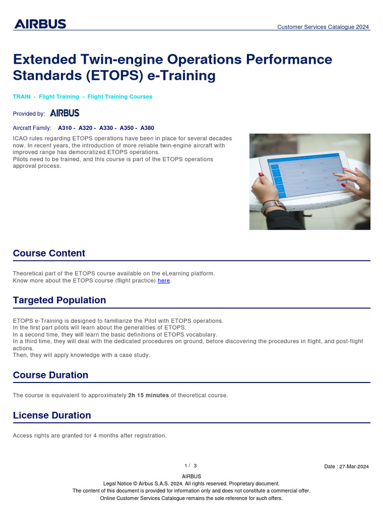 Extended TwinEngine Operations Performance Standards (ETOPS) E