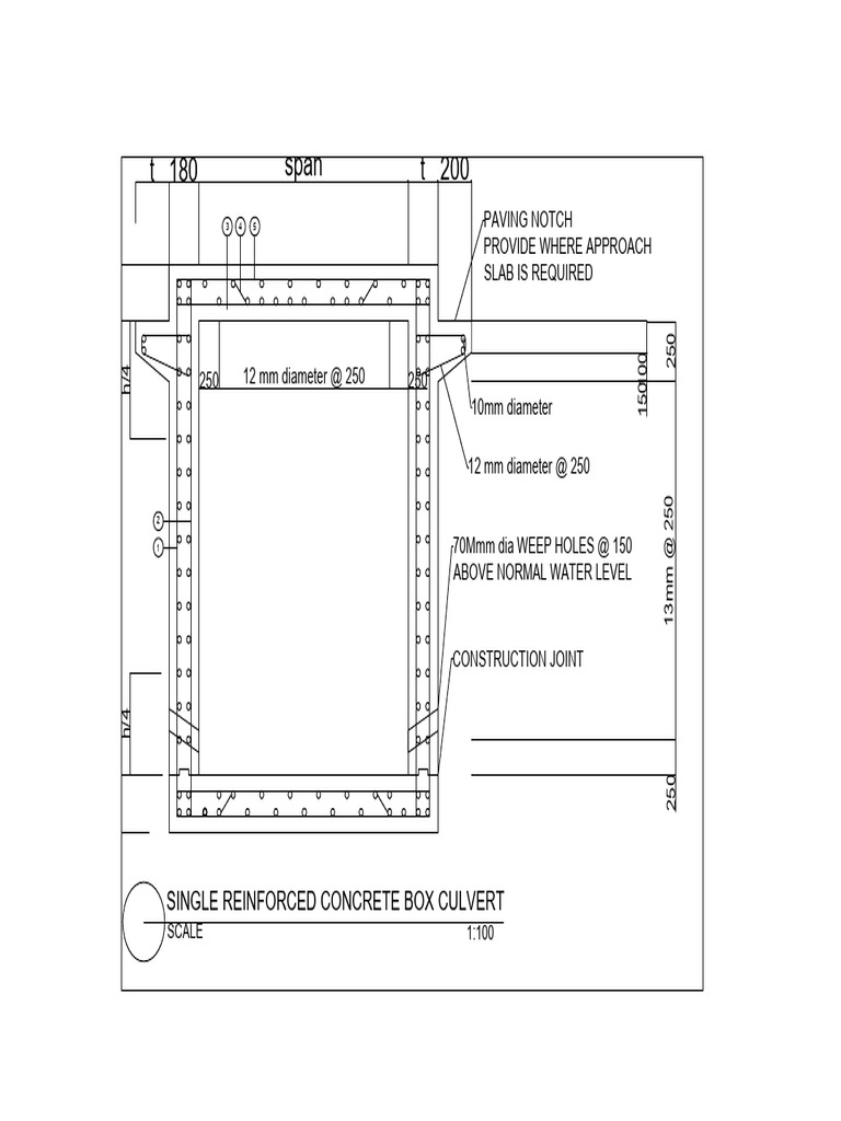 Single Reinforced Concrete Box Culvert Design | PDF