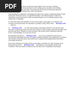 Research Paper on Gun Rights