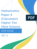 OCR Set 3 Higher GCSE Math Paper 4 Mark Scheme