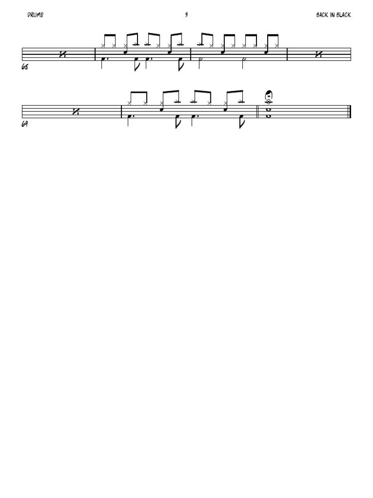 Back in Black Drums PDF