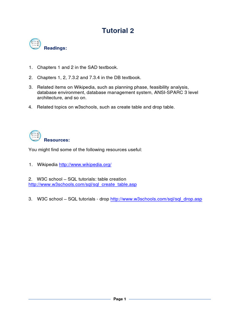 Tutorial 2 | PDF | Sql | Databases