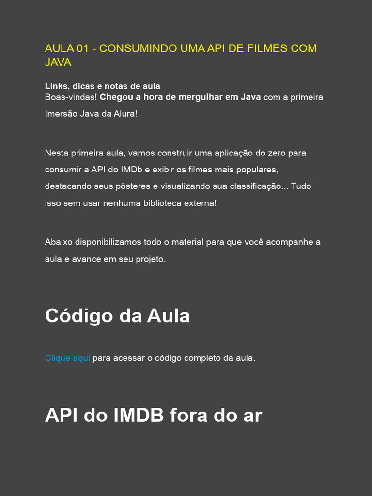 Consumindo API IMDb com Java | PDF | Json | Informática