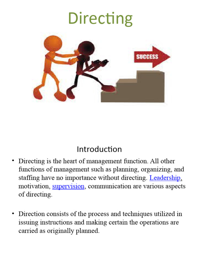 Key Principles of Directing in Management | PDF | Leadership | Motivation