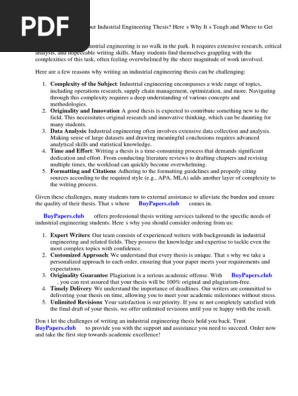 Industrial Engineering Research Paper Topics
